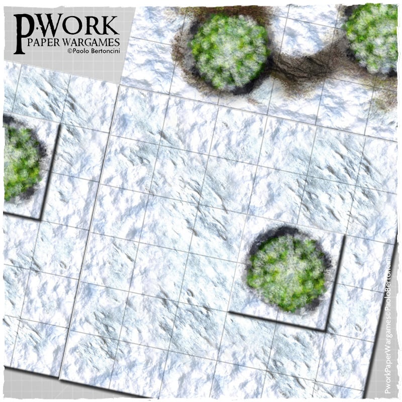 Snow Field and Ice Cave: Pwork Fantasy Tiles Set