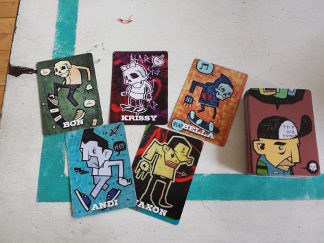 Troublemakers prototype deck. Art by Blutt.