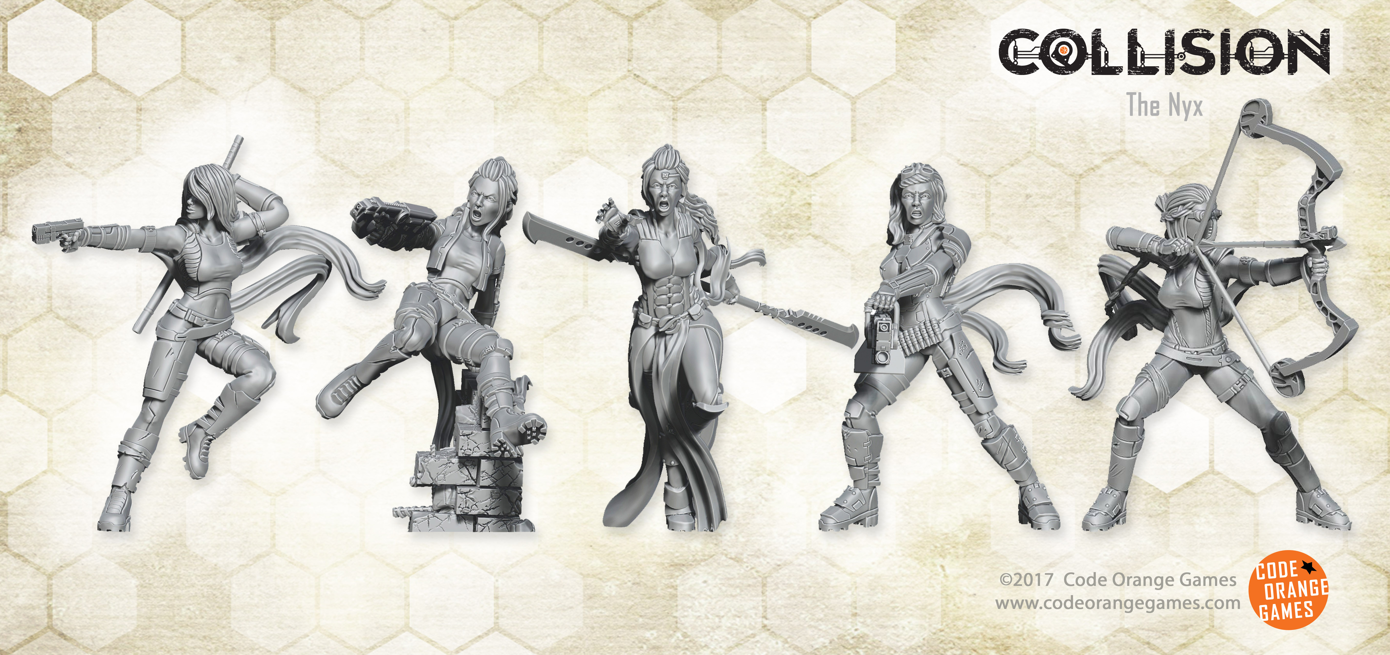 The Nyx are a group of fierce warrior woman who face the wastelands of the world of Collision.