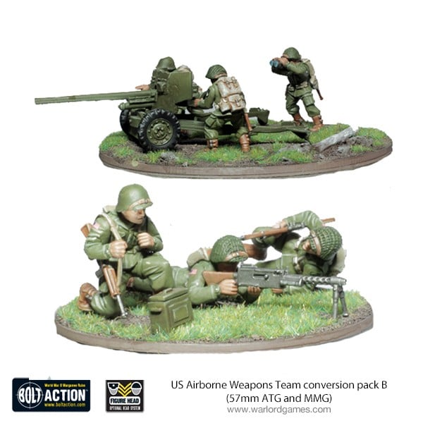 409913102 US Airborne Weapons Team conversion pack B (57mm ATG and MMG)
