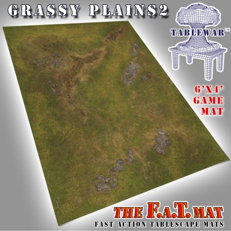 6x4 'Grassy Plains 2' F.A.T. Mat gaming mat from TABLEWAR